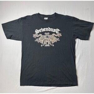 Sevendust 1997 Band T Shirt Gildan Heavy Cotton Black Size L 2016